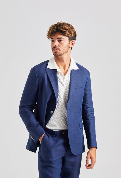 Oscar Jacobson Denz Trouser linen navy 